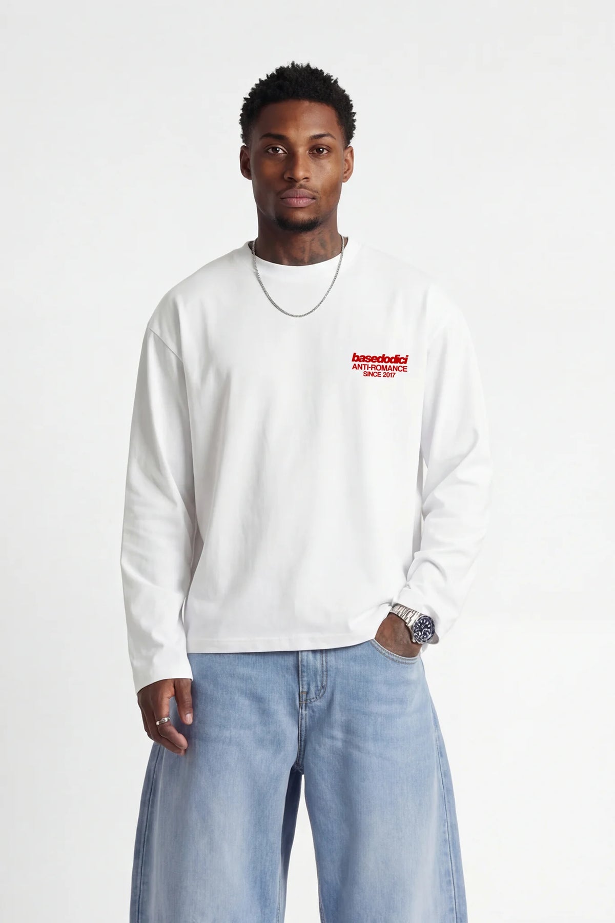 Basedodici Social Media Longsleeve White