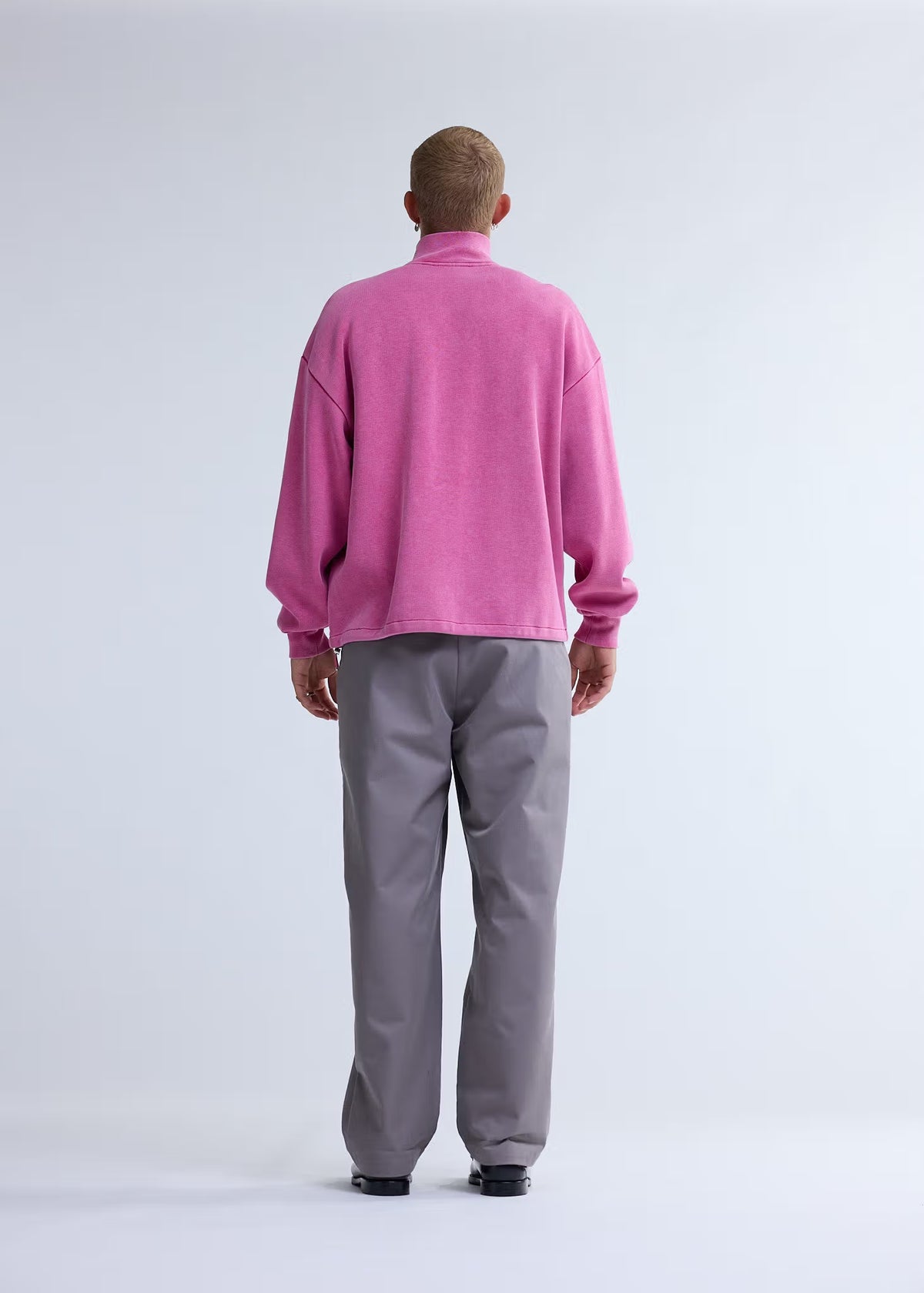 New Amsterdam Plated Half-Zip Washed Pink