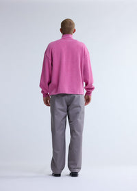 New Amsterdam Plated Half-Zip Washed Pink