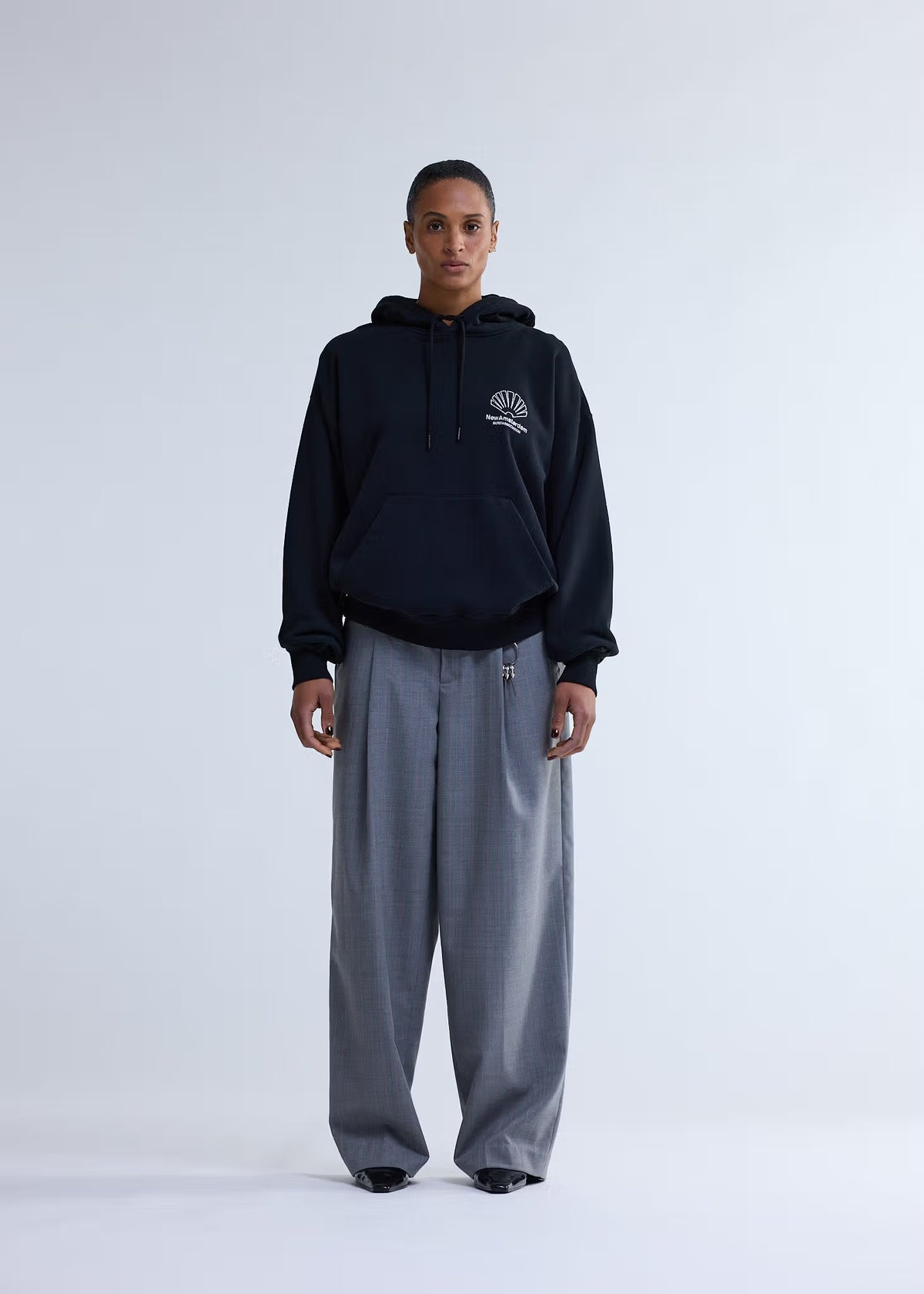 New Amsterdam Logo Hoodie + Black/White