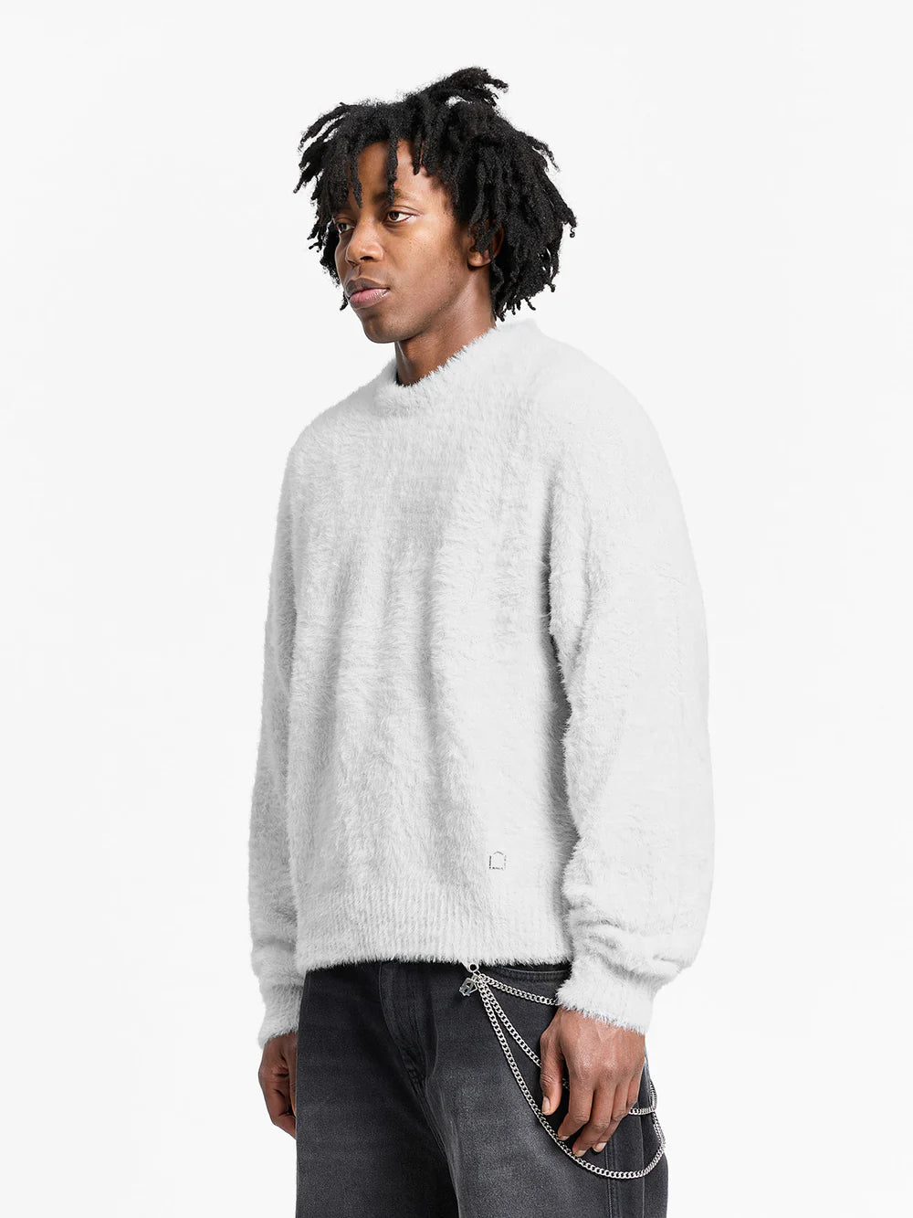 Reternity Essential Furry Knit Sweater - Light Grey