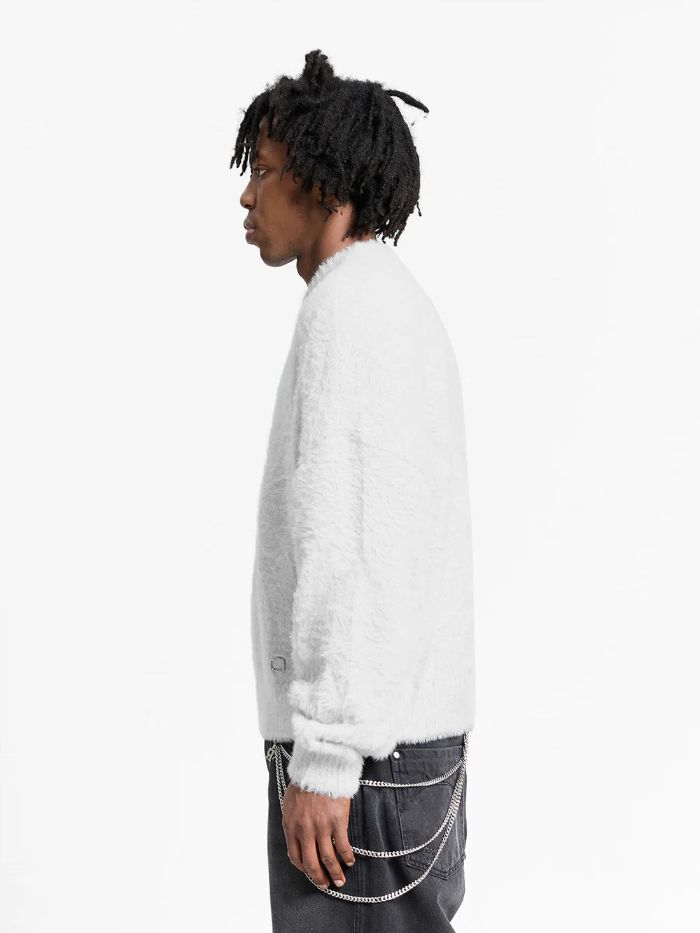 Reternity Essential Furry Knit Sweater - Light Grey