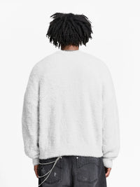 Reternity Essential Furry Knit Sweater - Light Grey