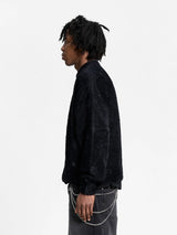 Furry Knit Sweater | Navy