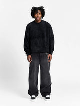 Furry Knit Sweater | Navy