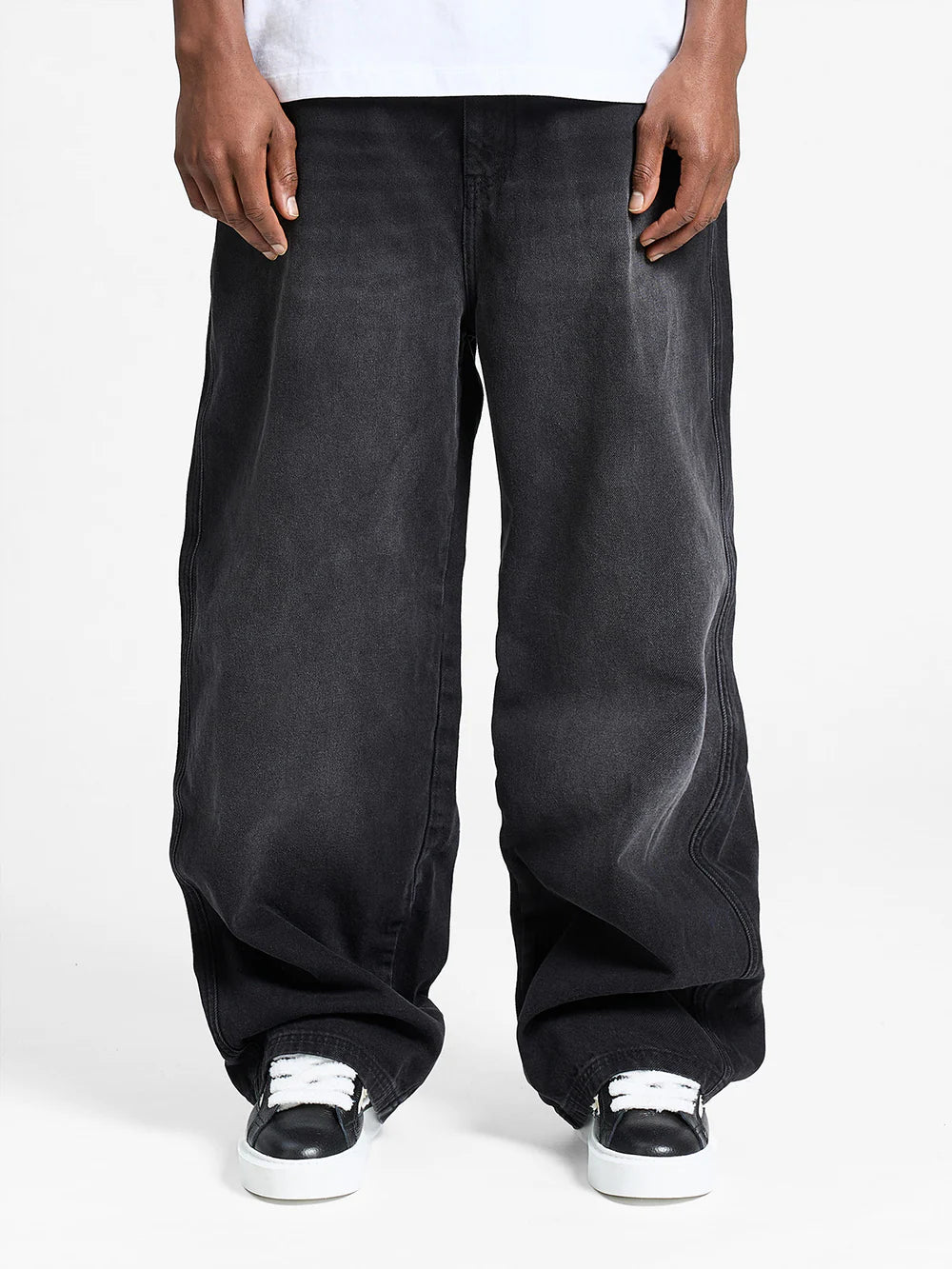 Reternity Essential Baggy Denim - Washed Black