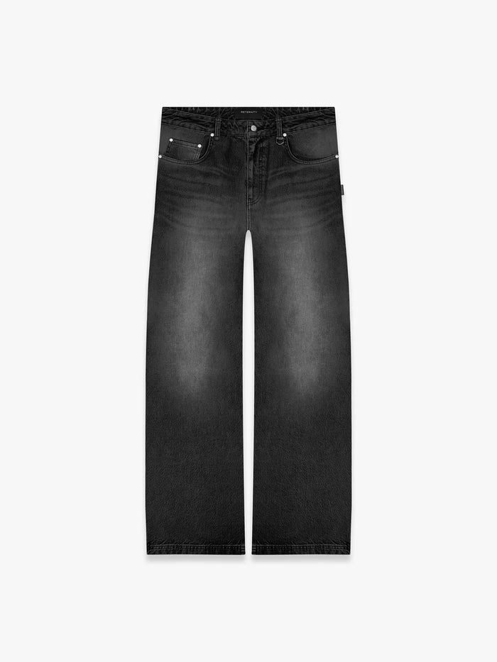 Reternity Essential Baggy Denim - Washed Black