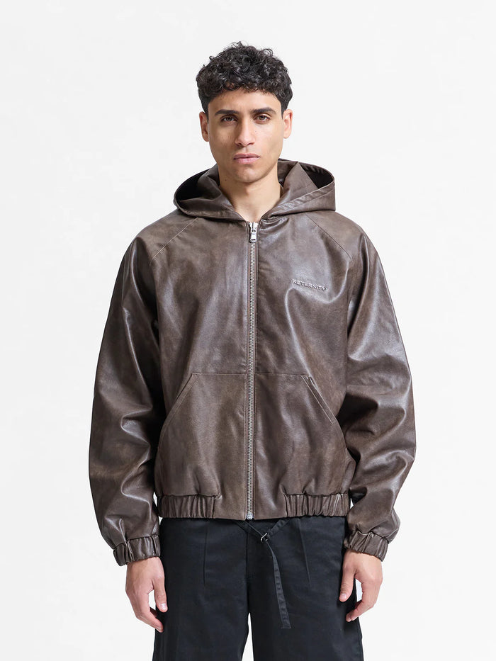 Reternity Hooded Leather Jacket