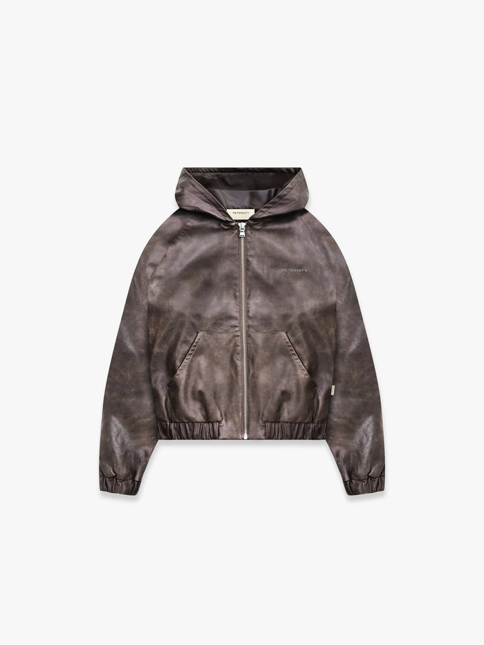 Reternity Hooded Leather Jacket