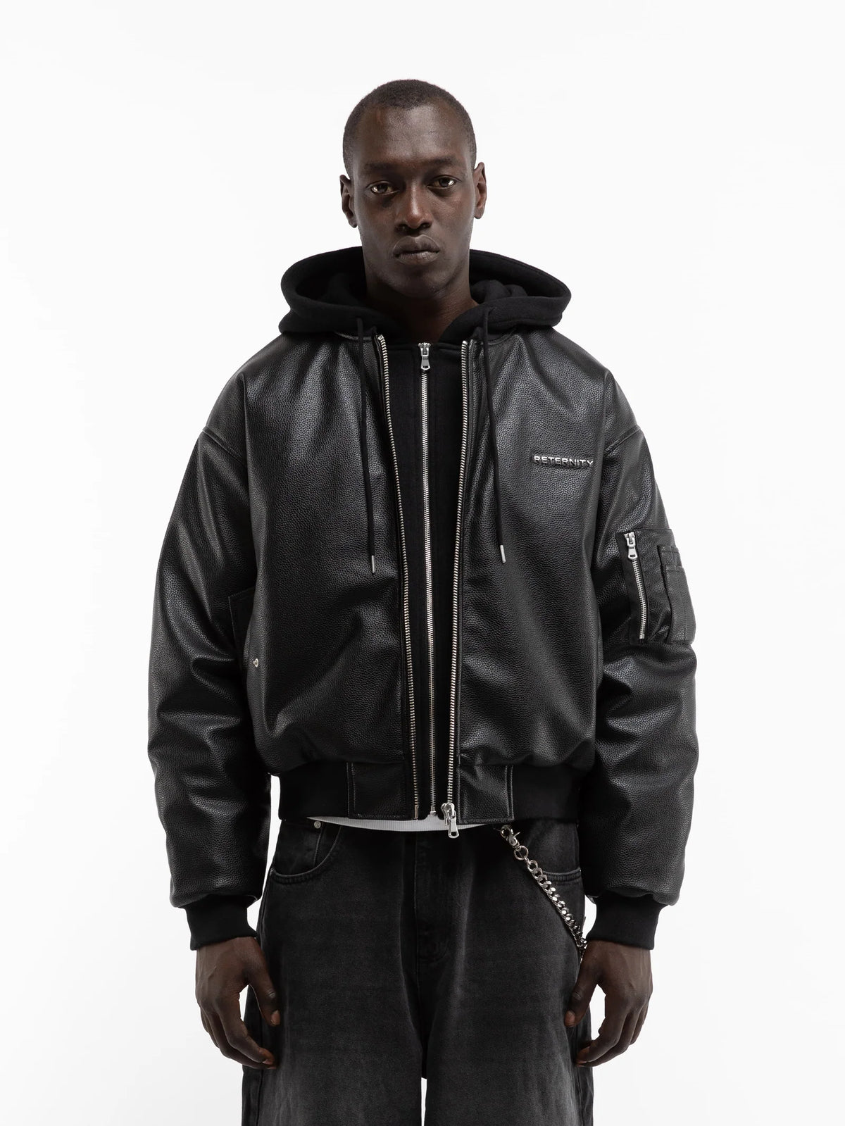 Metropolitam Leather Bomber | Black