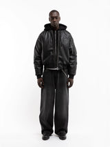 Metropolitam Leather Bomber | Black