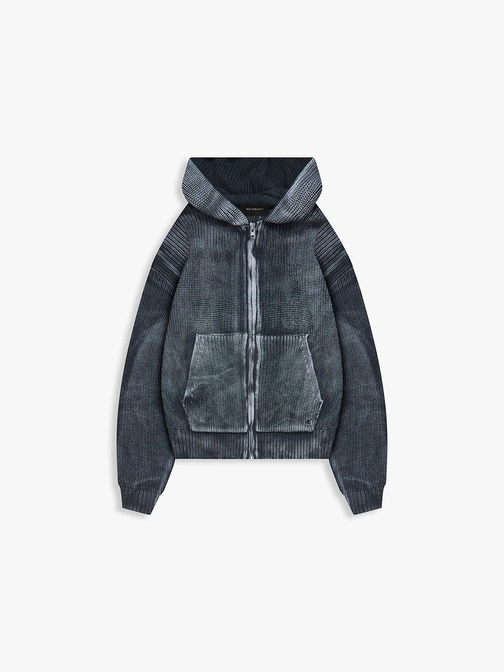 Reternity Essential Knit Zip Hoodie - Acid Black