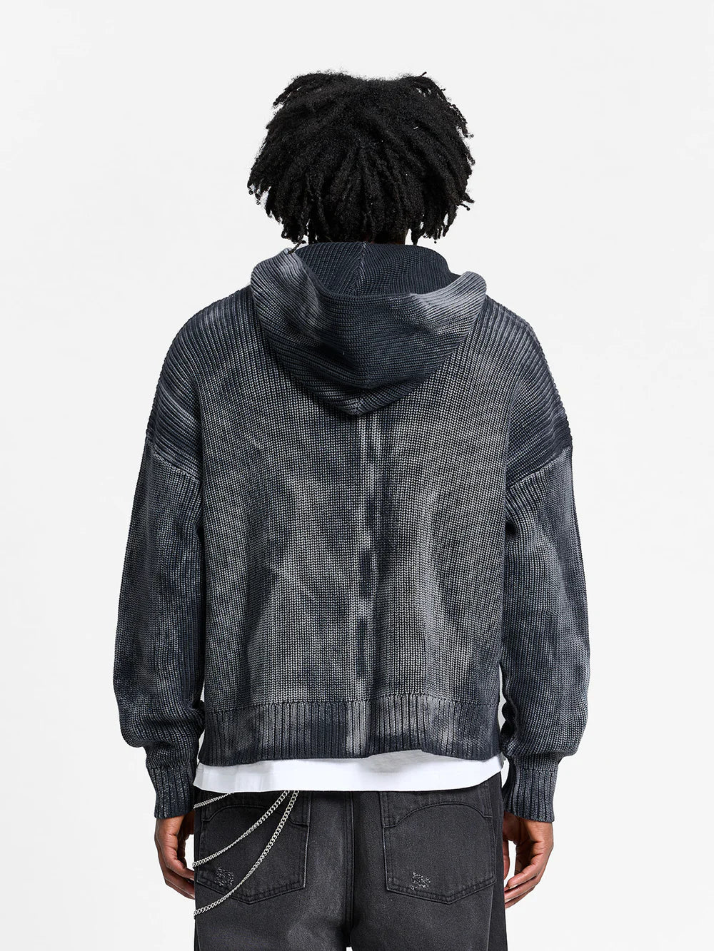 Reternity Essential Knit Zip Hoodie - Acid Black