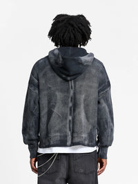 Reternity Essential Knit Zip Hoodie - Acid Black