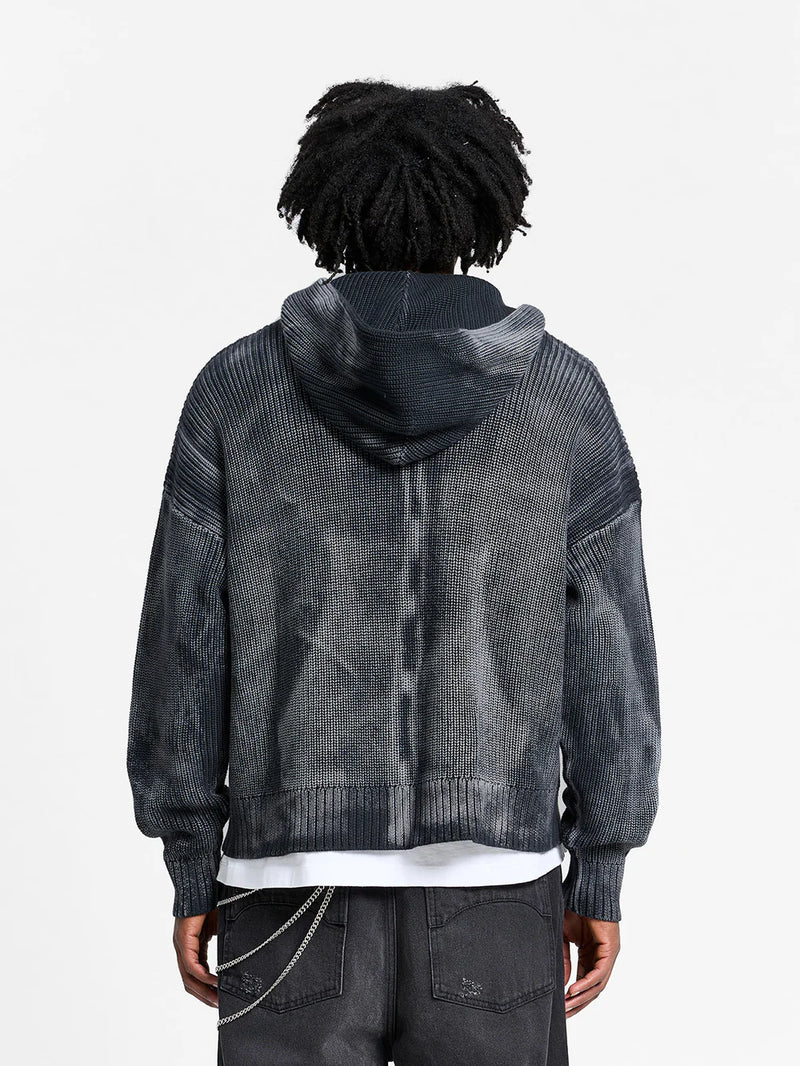 Reternity Essential Knit Zip Hoodie - Acid Black