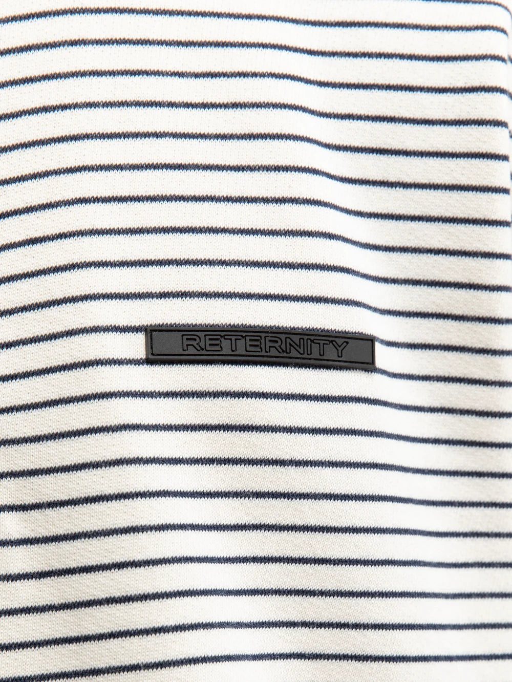 Henley Stripe LS | Off White Navy