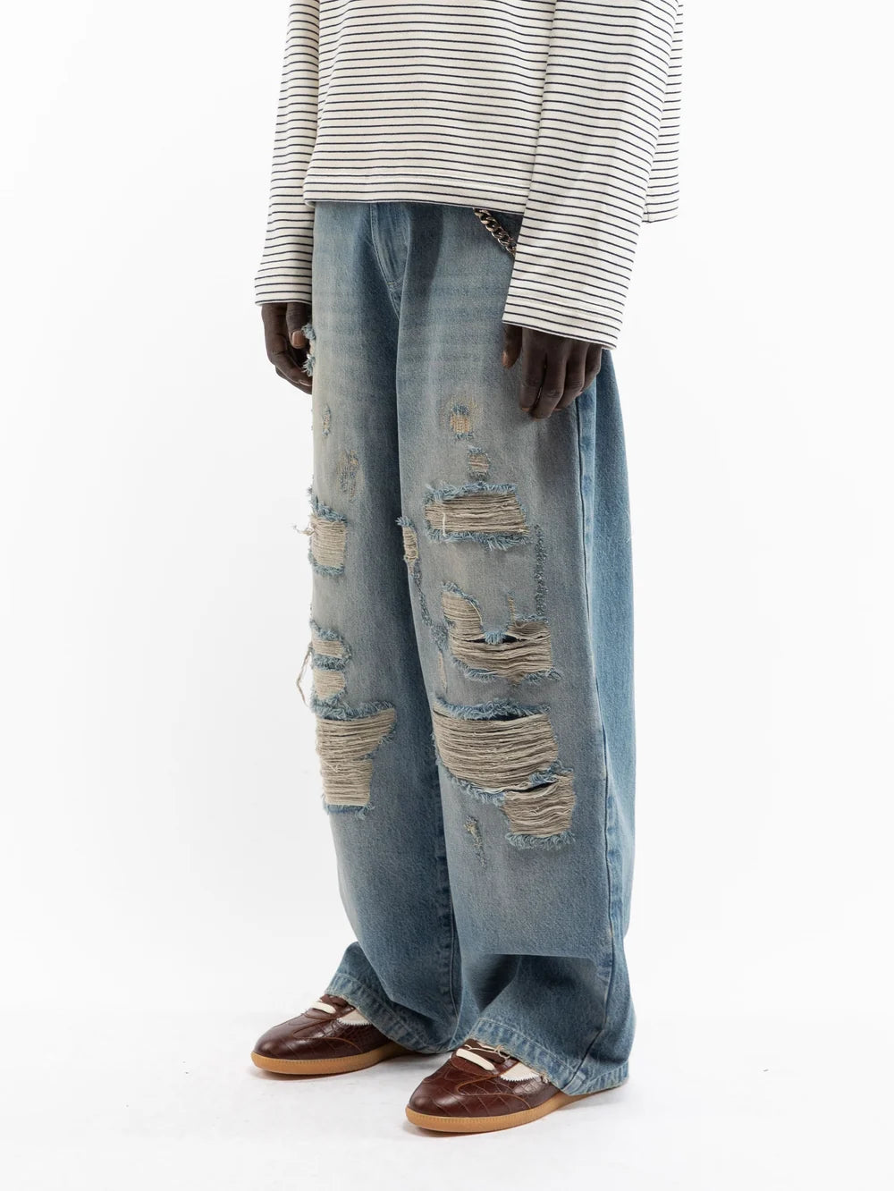 Distressed Baggy Denim | Blue