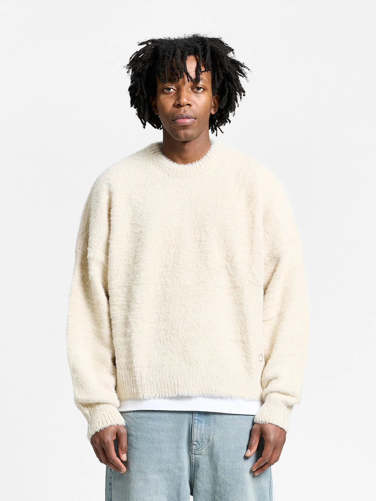 Furry Knit Sweater | Creme