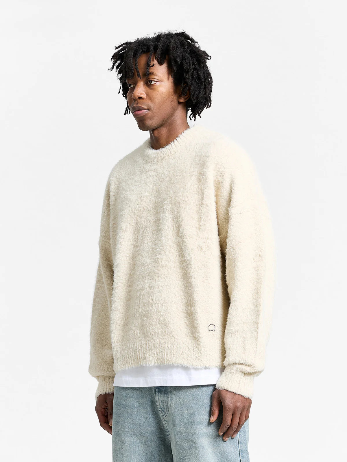 Furry Knit Sweater | Creme