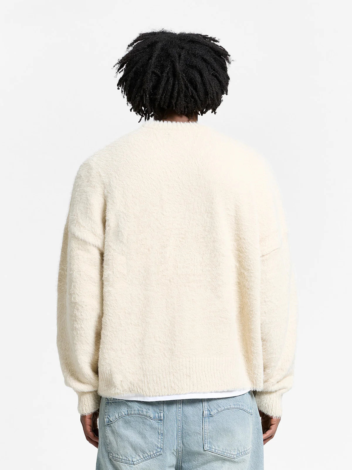 Furry Knit Sweater | Creme