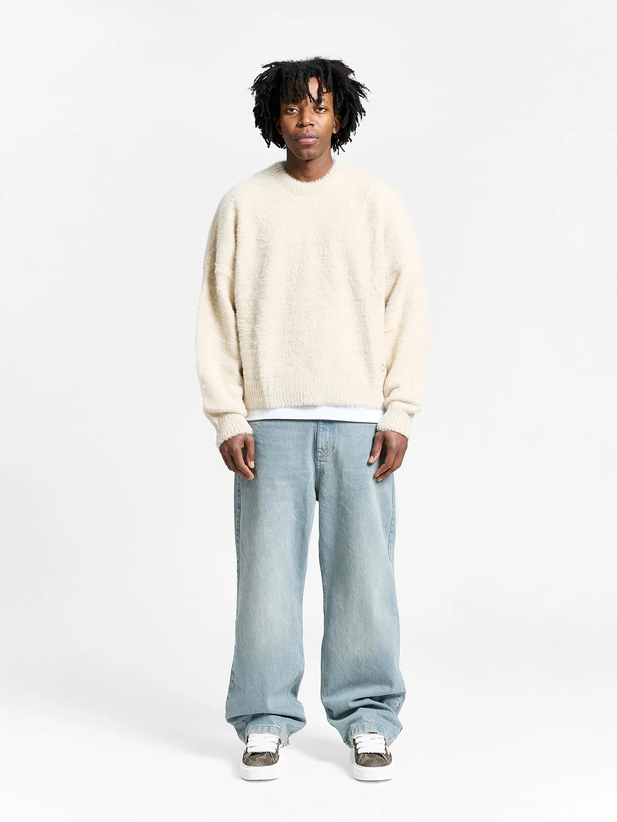 Furry Knit Sweater | Creme