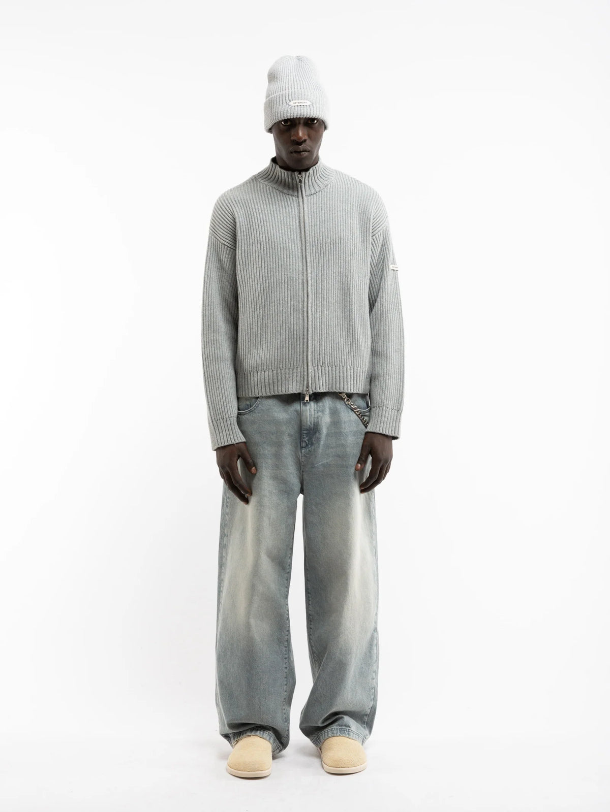 L'atelier Line Knit Zipper | Grey