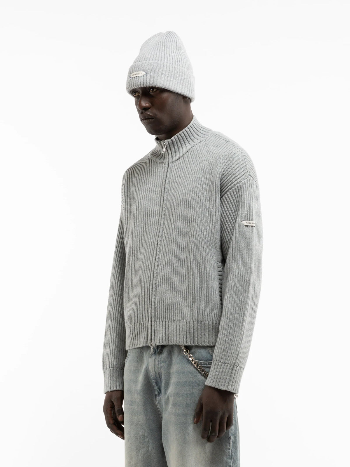 L'atelier Line Knit Zipper | Grey