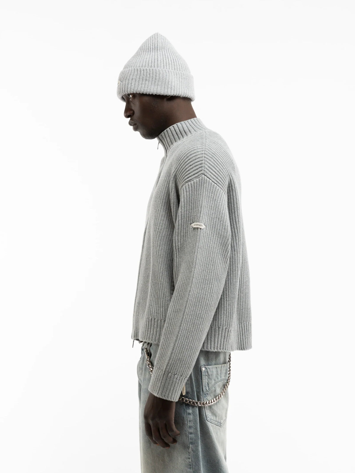 L'atelier Line Knit Zipper | Grey