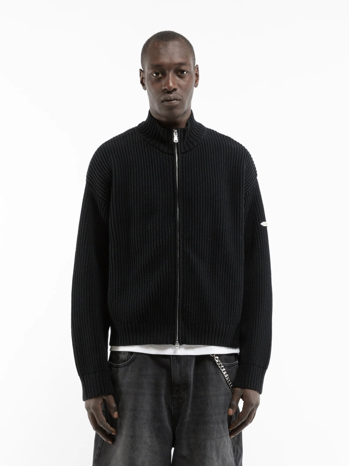 L'atelier Line Knit Zipper | Black