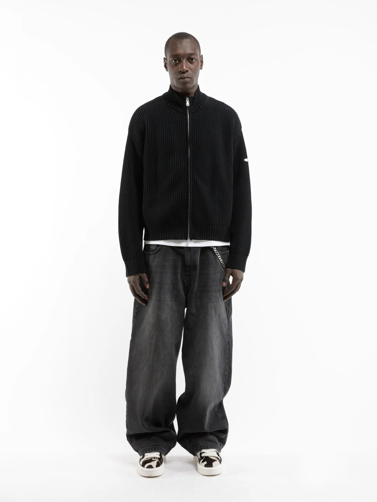 L'atelier Line Knit Zipper | Black
