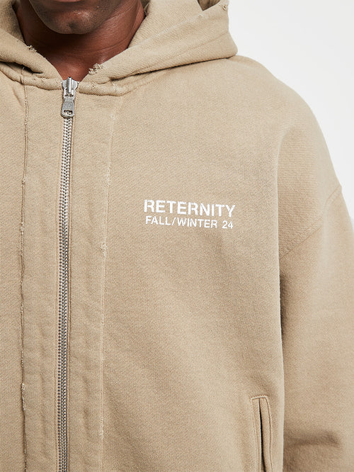 Reternity Ribbed Zip-Hoodie Taupe