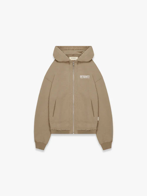 Reternity Ribbed Zip-Hoodie Taupe