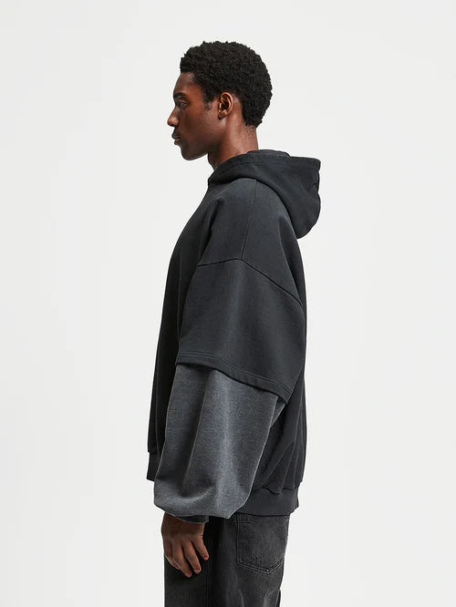 Reternity Double Sleeve Hoodie Washed Grey