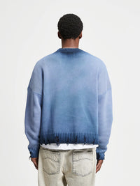 Reternity Oil Washed Knit Sweatshirt Blue