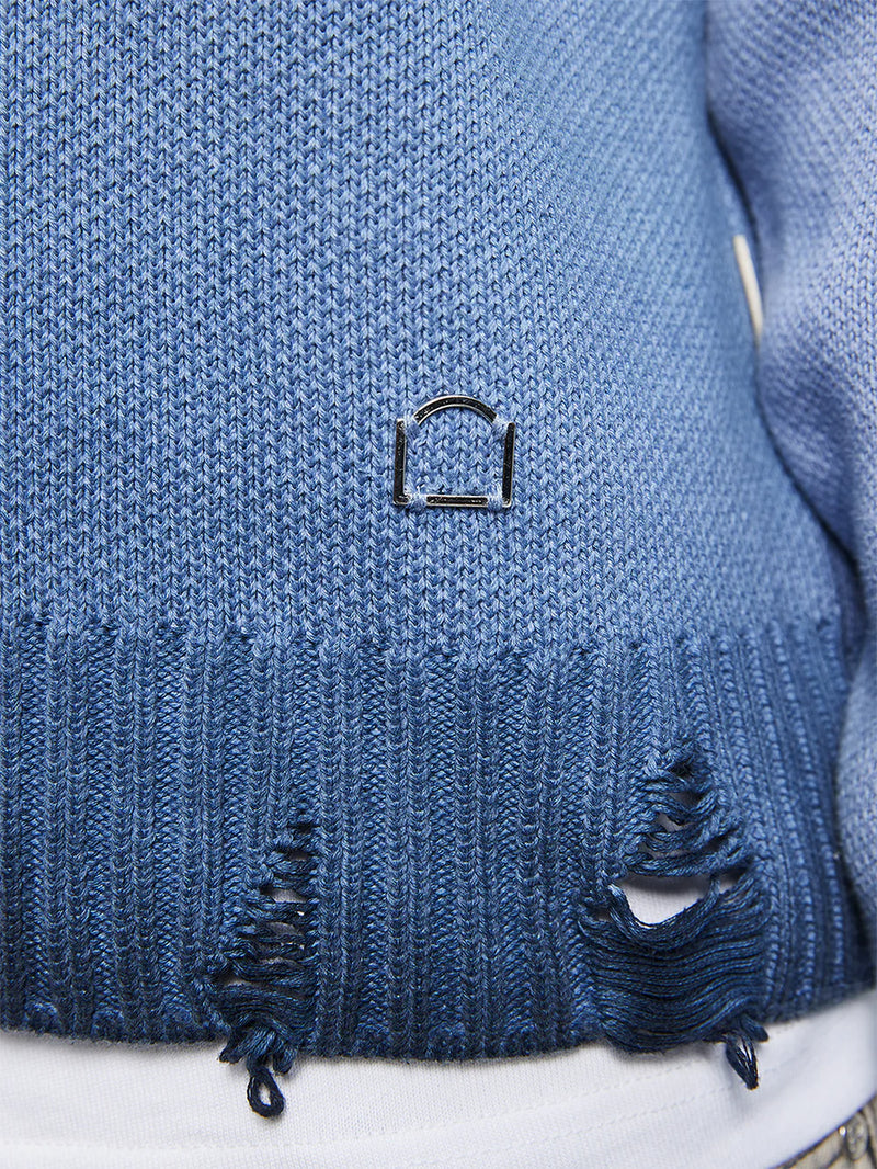 Reternity Oil Washed Knit Sweatshirt Blue