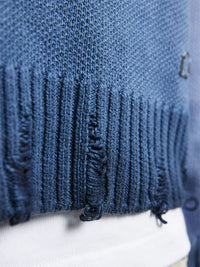 Reternity Oil Washed Knit Sweatshirt Blue