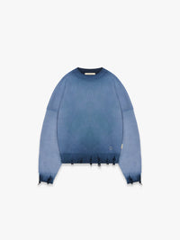 Reternity Oil Washed Knit Sweatshirt Blue