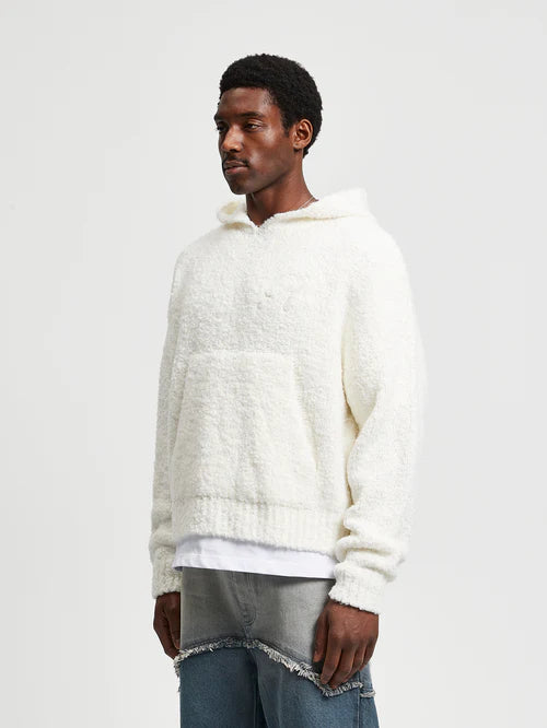 Reternity Bouclé Knit Hoodie Cream