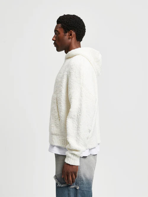 Reternity Bouclé Knit Hoodie Cream