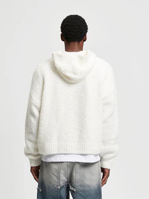 Reternity Bouclé Knit Hoodie Cream