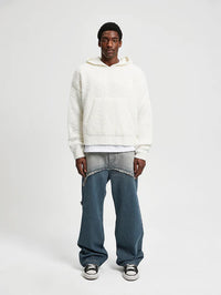 Reternity Bouclé Knit Hoodie Cream