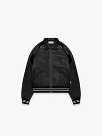 Reternity Leather Bomber Jacket Black