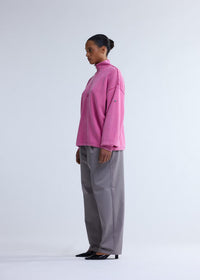 New Amsterdam Plated Half-Zip Washed Pink