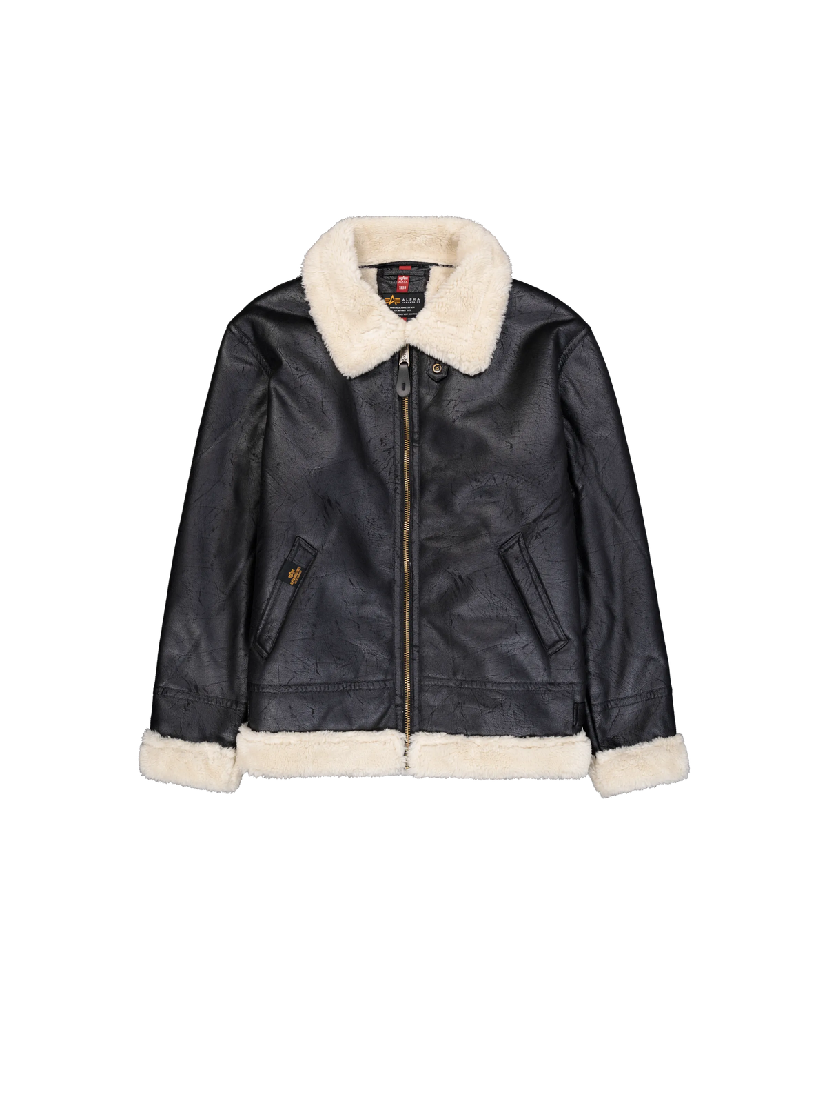 Alpha Industries B-3 Faux Leather Bomber Jacket
