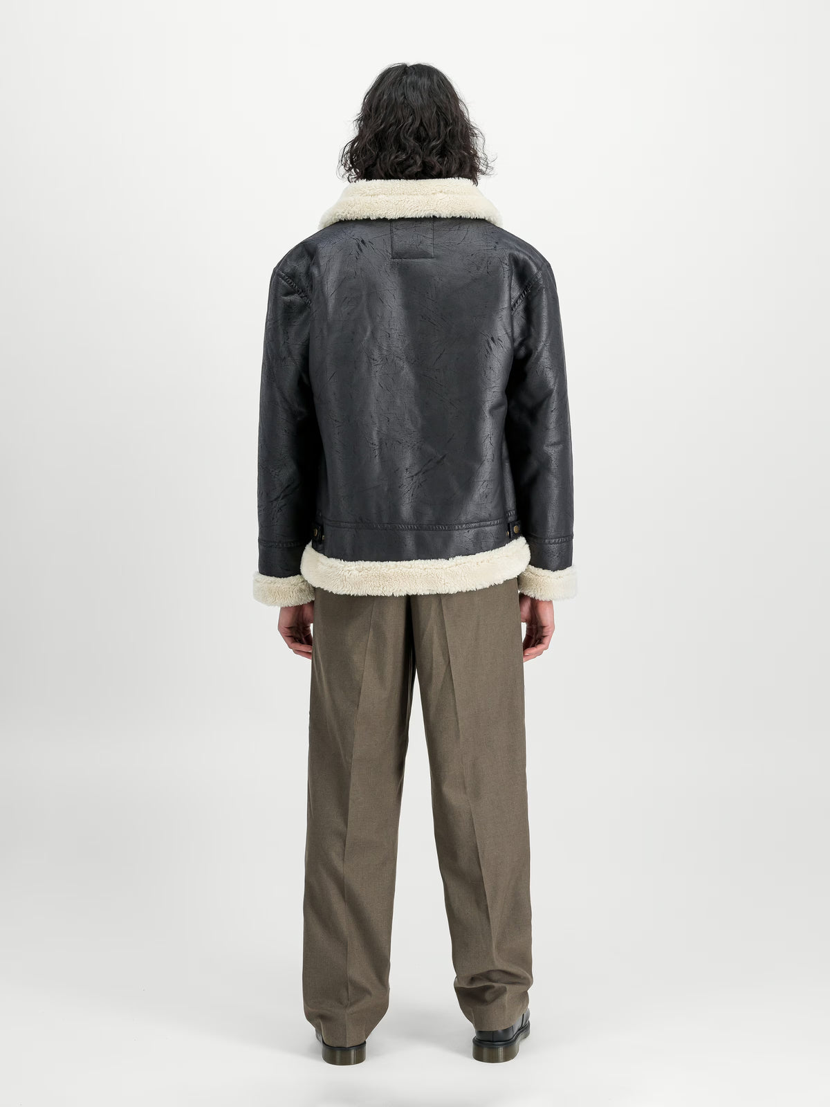 Alpha Industries B-3 Faux Leather Bomber Jacket