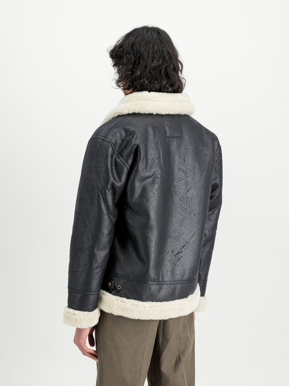 Alpha Industries B-3 Faux Leather Bomber Jacket