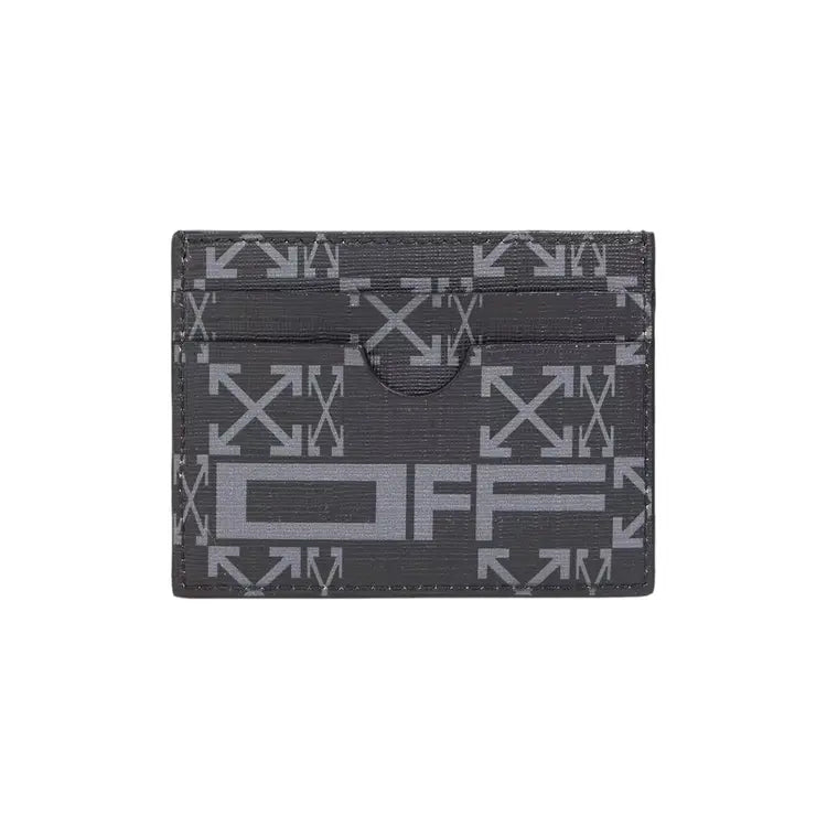 Off-White Monogram Simple Card Holder Black Dark Grey