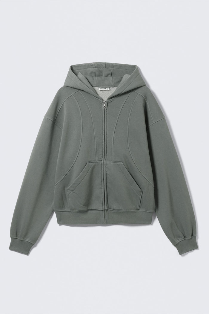 Weekday Loose Fit Blocked Zip Hoodie