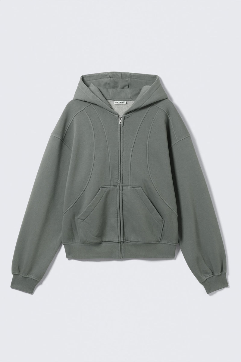 Weekday Loose Fit Blocked Zip Hoodie
