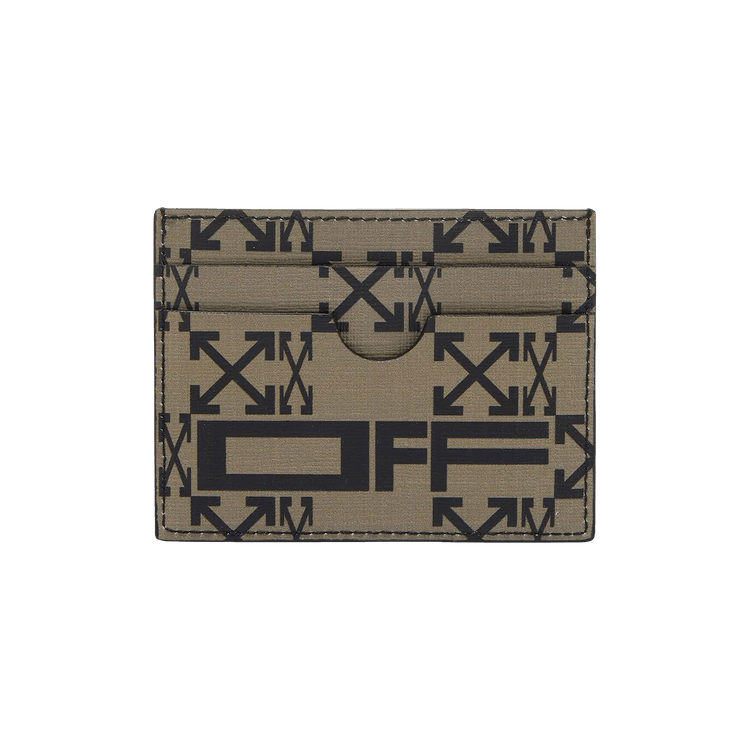 Off-White Monogram Simple Card Holder Brown